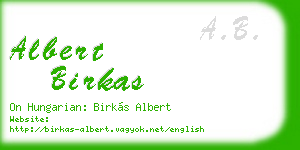 albert birkas business card