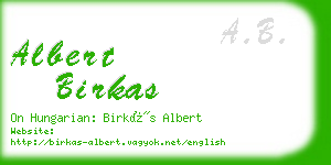 albert birkas business card